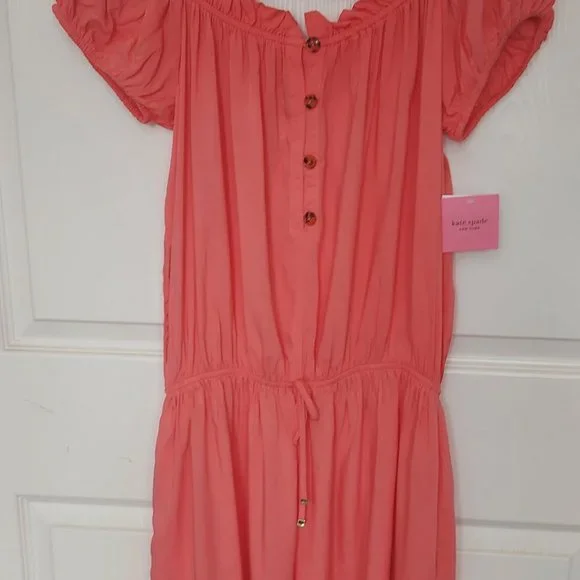 NWT Kate Spade New York Lychee Off the Shoulder Romper Swim Cover Up Sz S - Picture 6 of 16